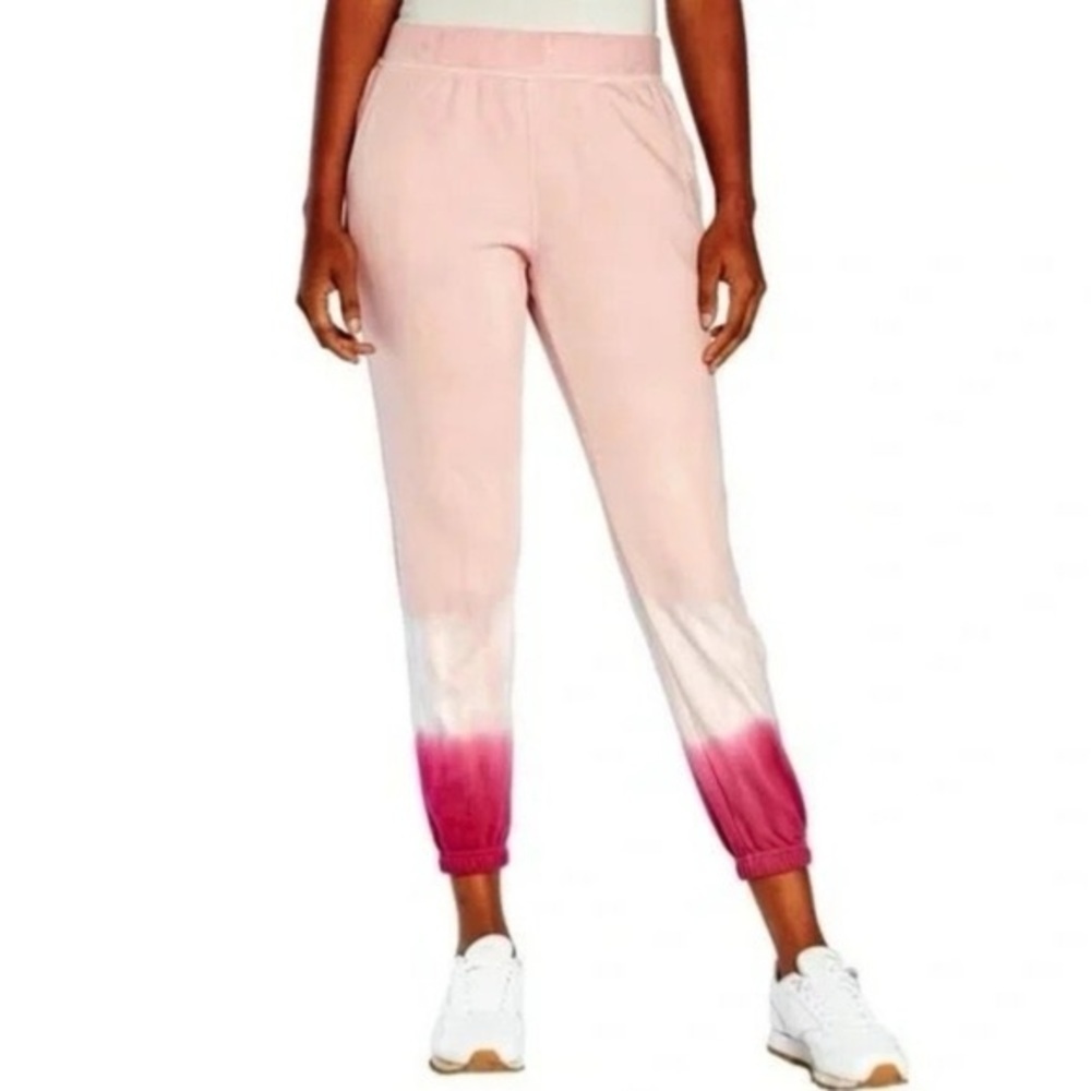 Wild Fox Women’s Olivia Tie Dye Jogger Sweat pant size M Pink Ombre Girly